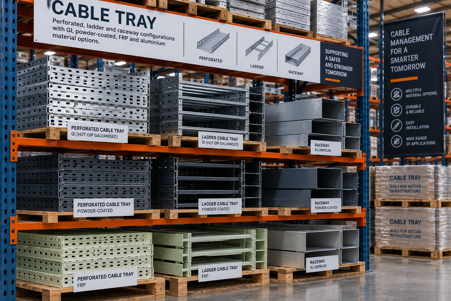 Perforated galvanized cable tray
