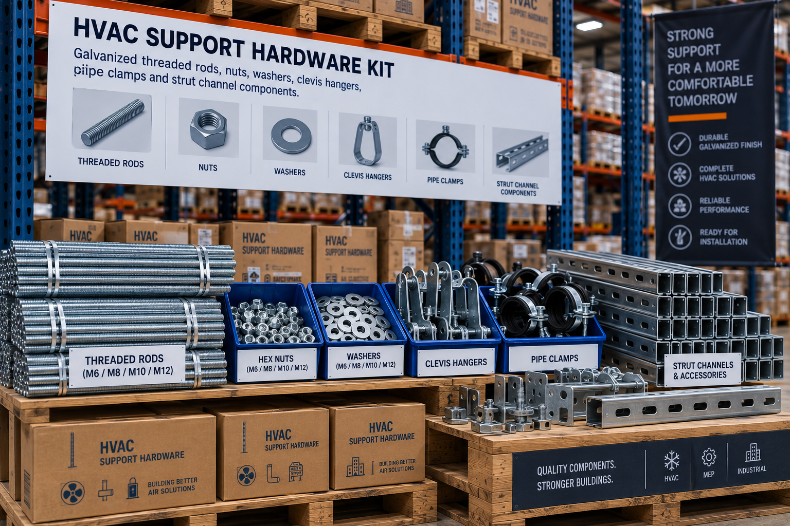 Galvanized HVAC support hardware kit